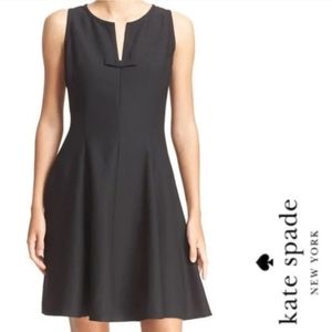 KATE SPADE New York Black Fit & Flare Bow Detail LBD Dress.
